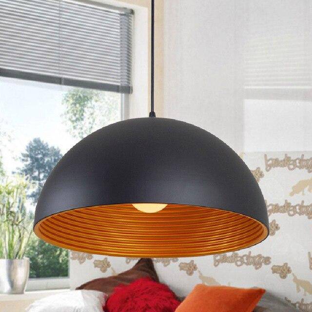 pendant light LED design with lampshade rounded metal Island style