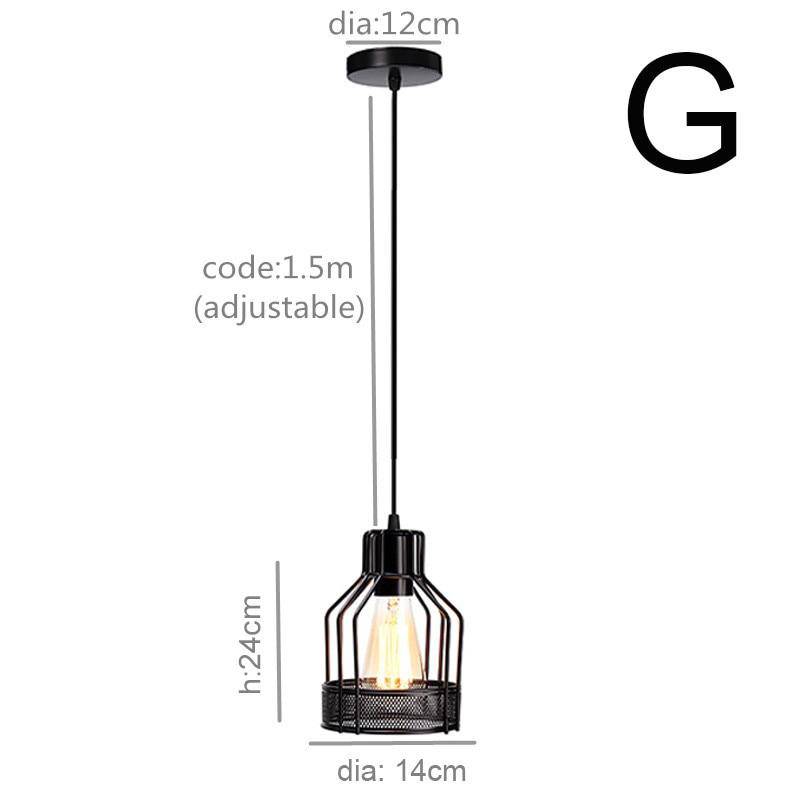 Lámpara de suspensión en metal industrial Retro