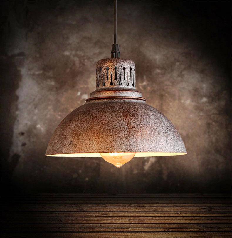 pendant light rustic retro style metal cover