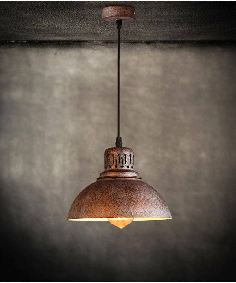 pendant light rustic retro style metal cover