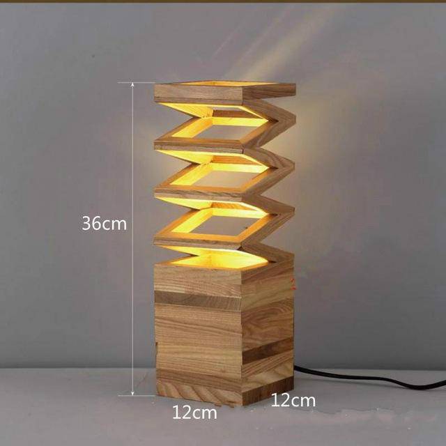 Wooden high quality bedside or desk lamp