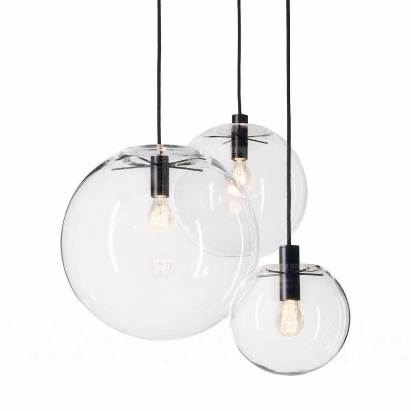 Lámpara de suspensión en vidrio cromado Nordic Globe