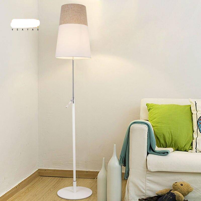 Floor lamp with lampshade in Light fabric