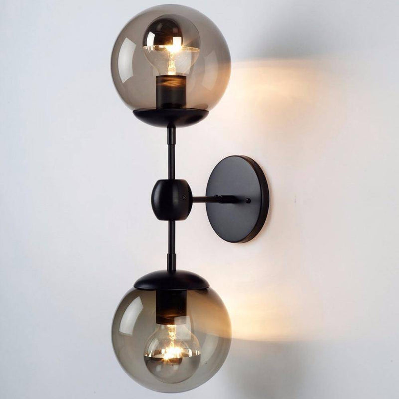 wall lamp design wall with vintage glass balls