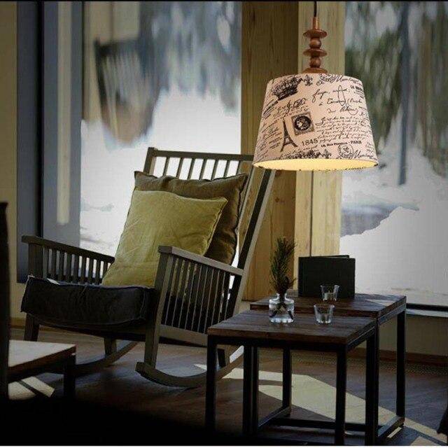 pendant light LED backlight with lampshade Paper style