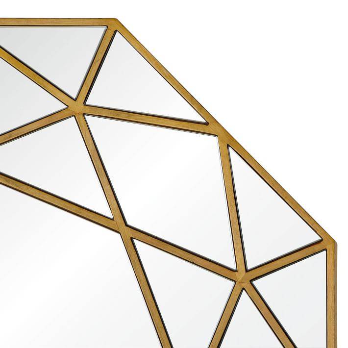 Miroir mural décoratif octogonal doré moderne