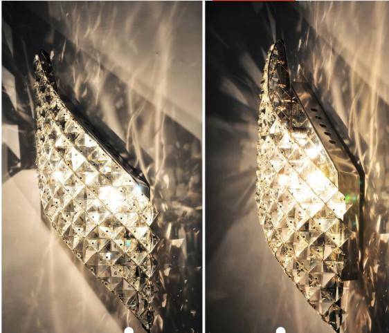 wall lamp diagonal LED wall lamp in crystal