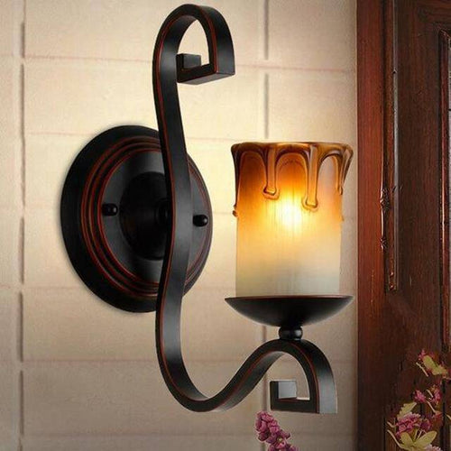 wall lamp antique rustic wall hanging with burnt out candle