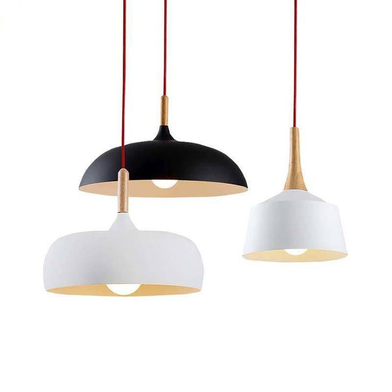pendant light in wood and aluminum Coffee