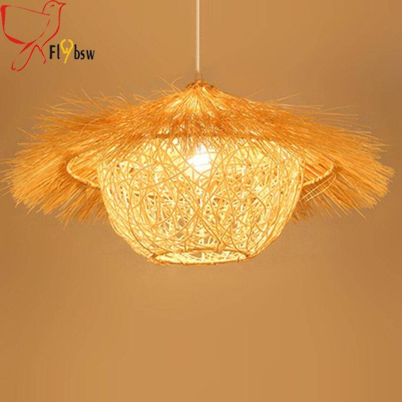 pendant light bamboo rattan cone