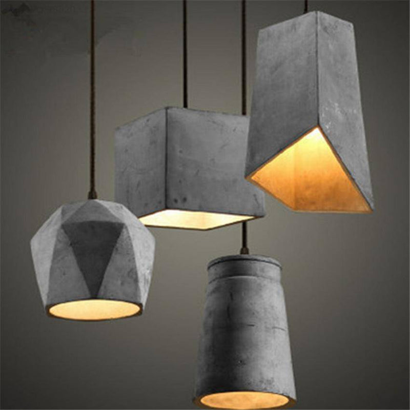 Vintage pendant light in cement (various shapes)