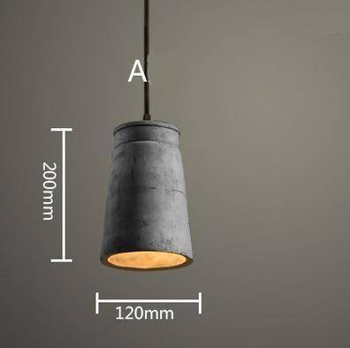 Vintage pendant light in cement (various shapes)