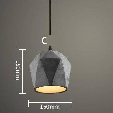 Vintage pendant light in cement (various shapes)