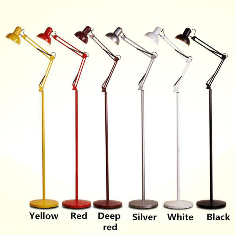 Floor lamp on stand with articulated arm colours