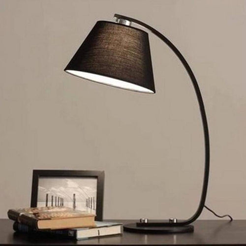 LED bedside or desk lamp with lampshade fabric