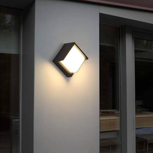 Applique extérieur LED carrée noire Porch