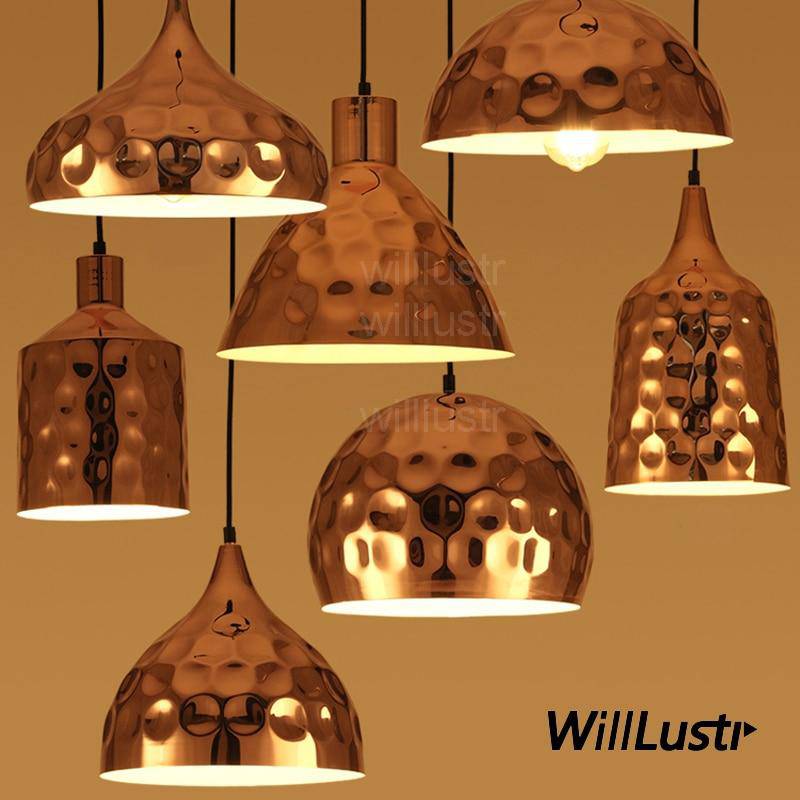 pendant light chrome plated in various shapes with Polka rings