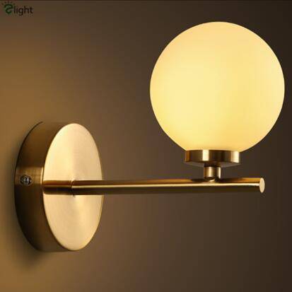 wall lamp gold wall with 1 or 2 balls