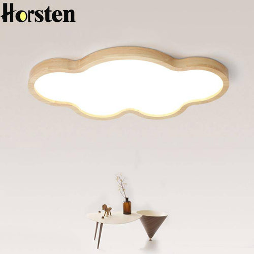 Lámpara de techo LED de madera en forma de nube
