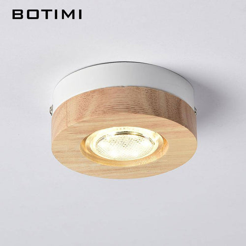 Spot en bois à LED Botimi rond