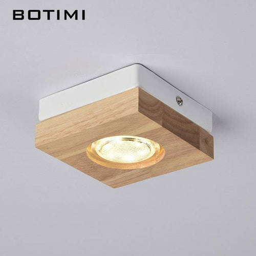 Foco LED cuadrado de madera Botimi