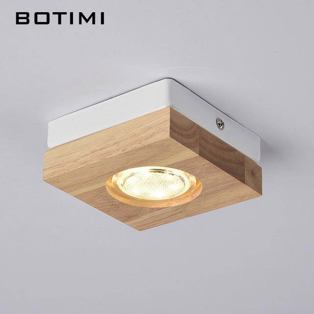 Foco LED cuadrado de madera Botimi