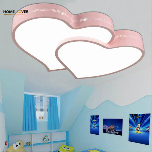 Lámpara de techo LED infantil de doble corazón para niñas (rosa o blanco)
