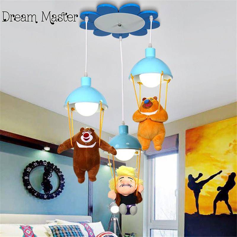 Lámpara de techo LED para niños con felpa de animales