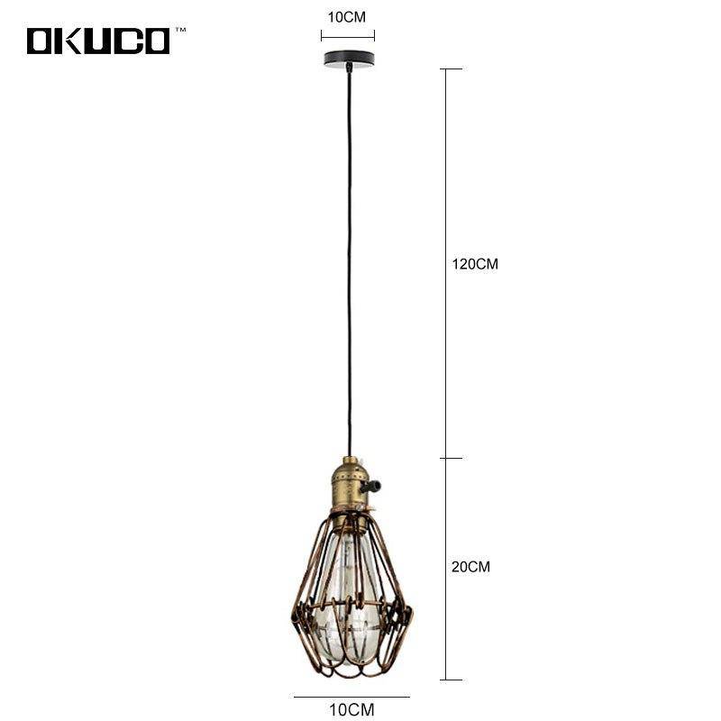 Lámpara de suspensión jaula de enchufes de estilo retro vintage