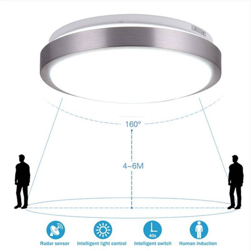 Round chrome-plated LED ceiling lamp waterproof Sensor