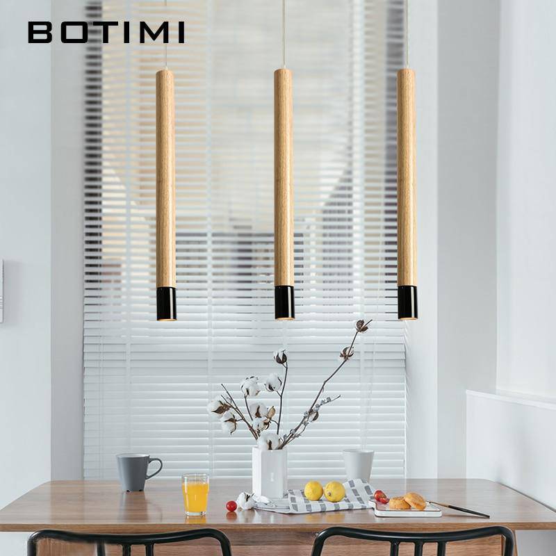 Design pendant light wooden Tube Botimi