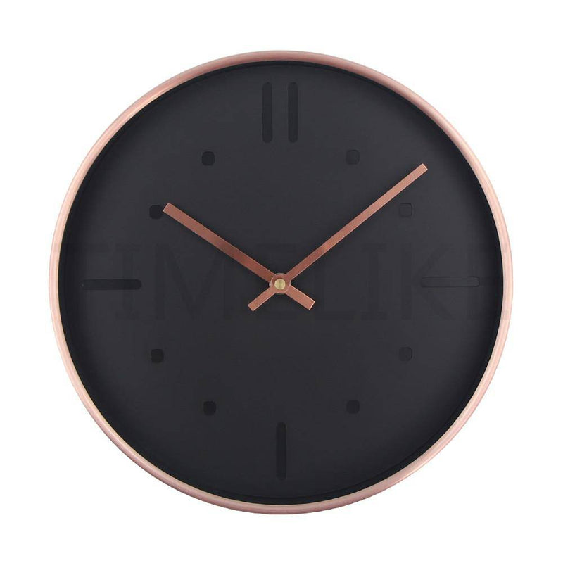 Round metal wall clock with a simple design 30cm