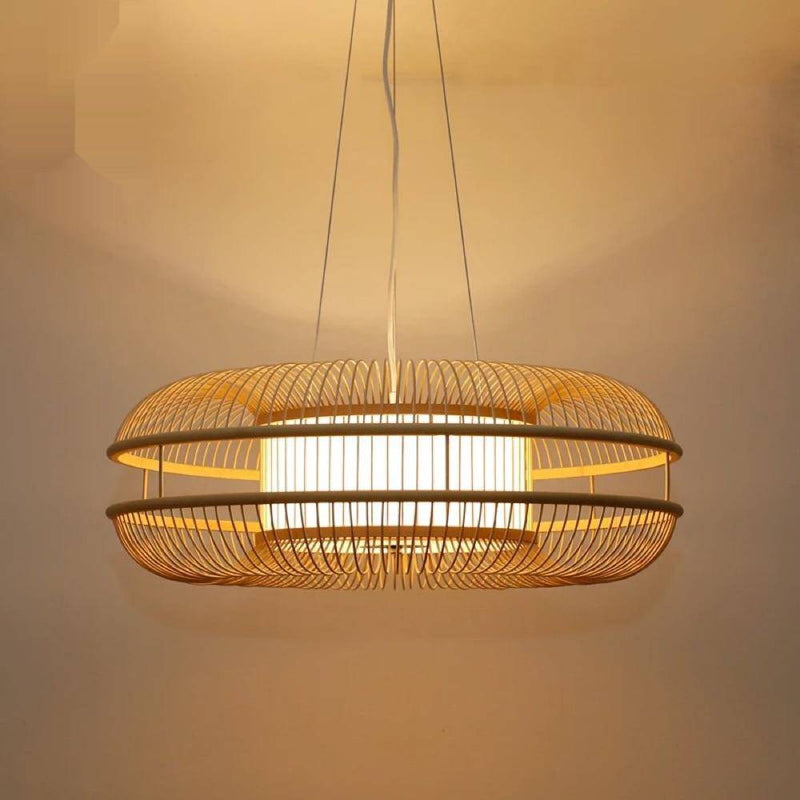 pendant light oval design in bamboo Chandy