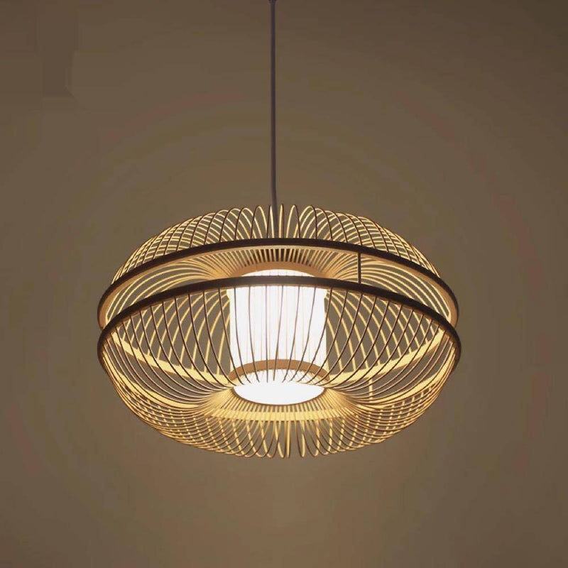 pendant light oval design in bamboo Chandy