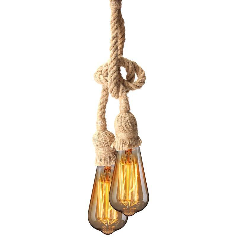 Lámpara de suspensión Smuxi vintage de cuerda doble o simple