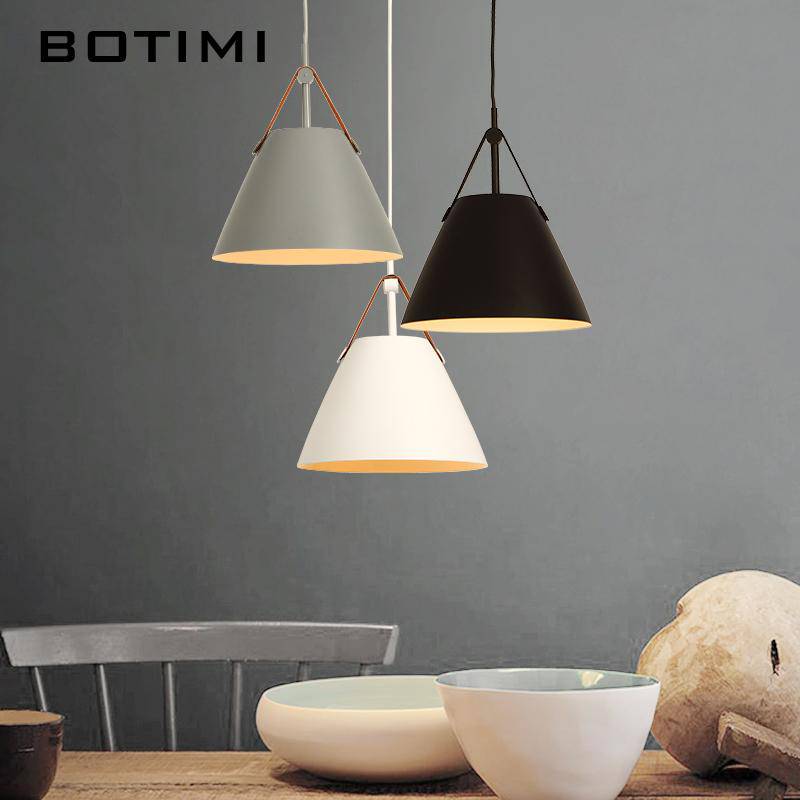 Design LED metal and fabric Botimi pendant lamp