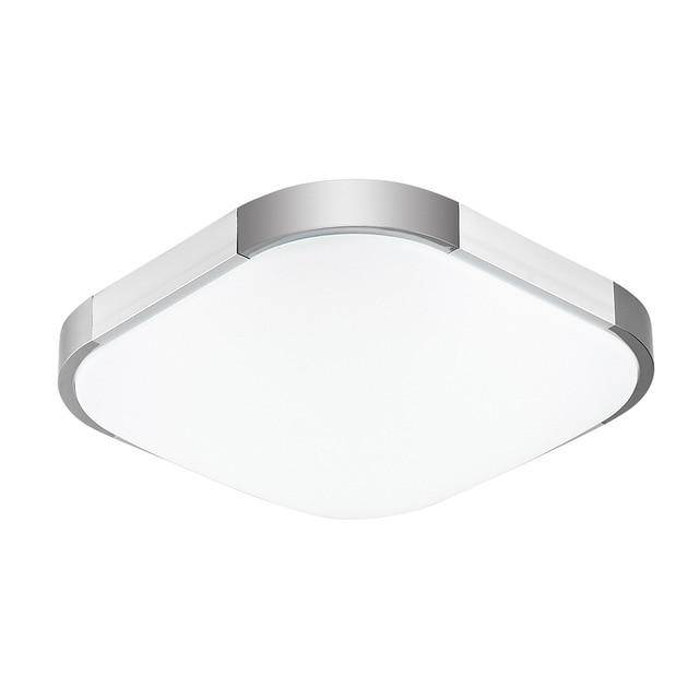 Square chrome LED ceiling lamp with rounded corners Faceplate