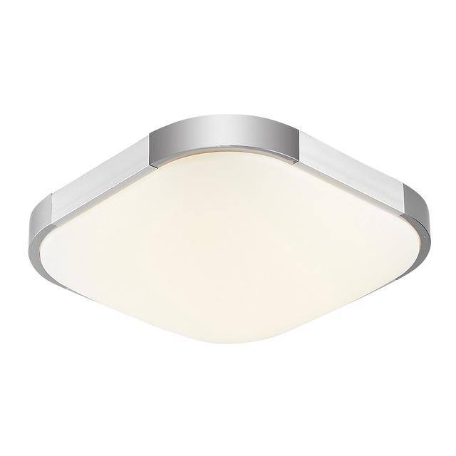 Square chrome LED ceiling lamp with rounded corners Faceplate