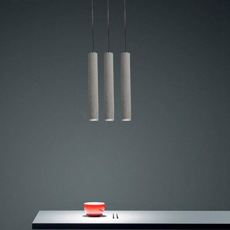 Design pendant light Tube in cement Nordic