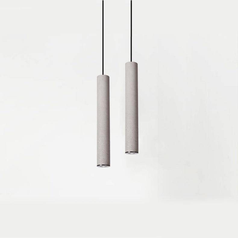 Design pendant light Tube in cement Nordic