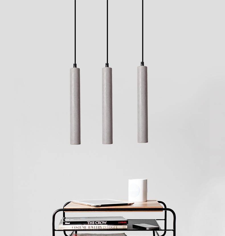 Design pendant light Tube in cement Nordic