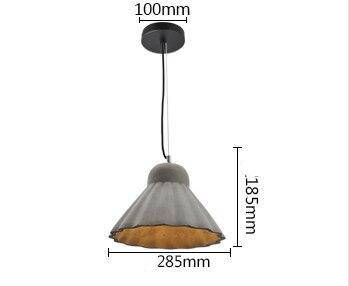 Lámpara de suspensión design en resina estilo cemento en varias formas Loft