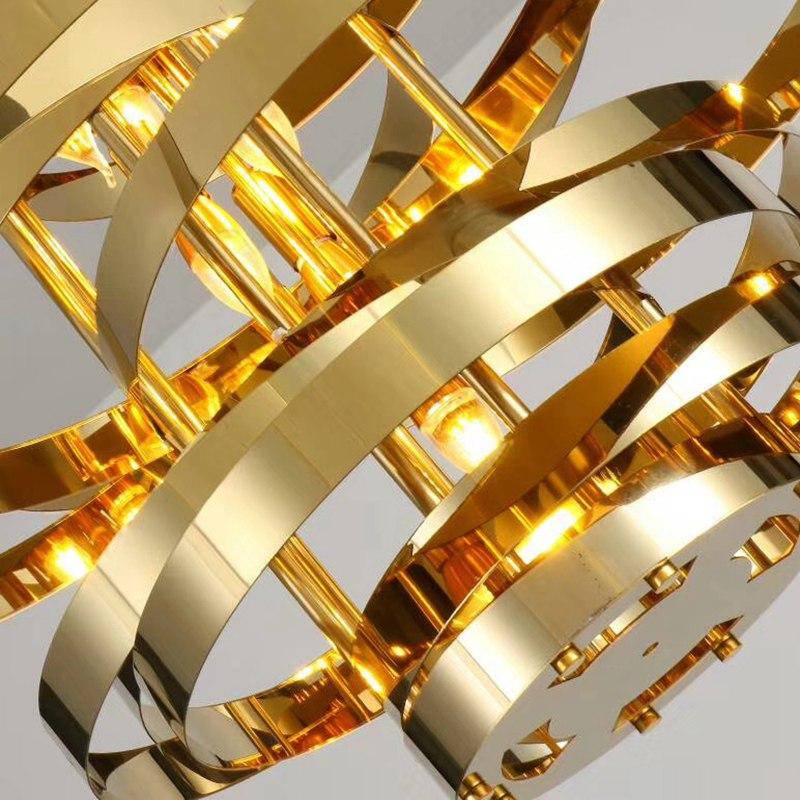 Araña design anillos LED dorados Tornado