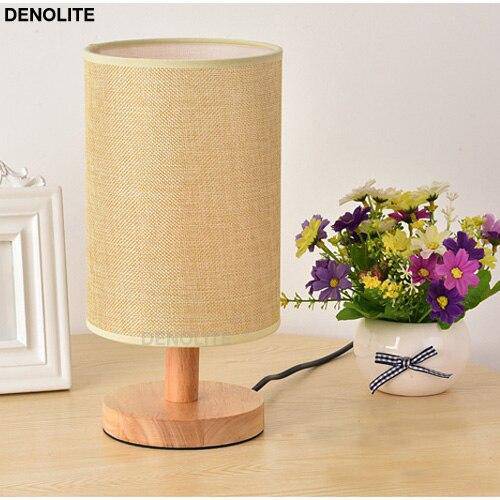 Chrome LED bedside lamp with lampshade fabric