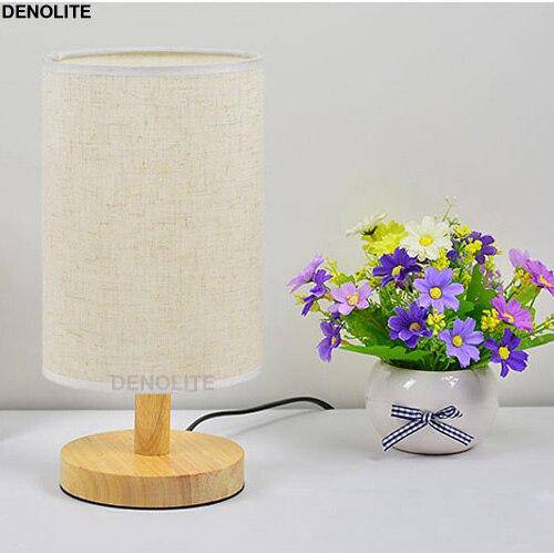 Chrome LED bedside lamp with lampshade fabric