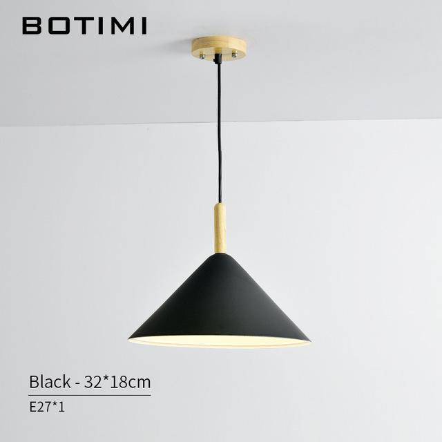Design pendant lamp LED tapered in wood and metal Nordic