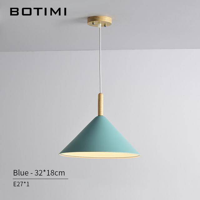 Design pendant lamp LED tapered in wood and metal Nordic