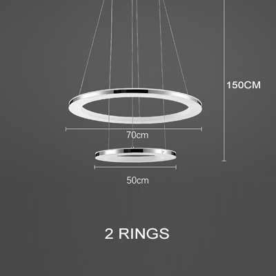 Design chandelier with several interlaced chrome circles Rings