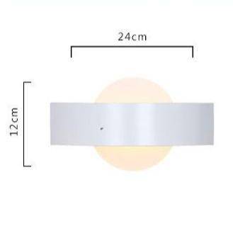 wall lamp curved LED design with glass ball Indoor (black or white)