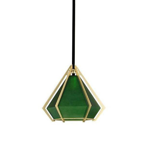 pendant light LED design with lampshade diamond glass retro style